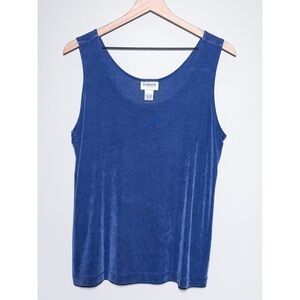 Chico’s Travelers Stretchy Sleeveless Tank Top Blouse Blue Women’s Size 3